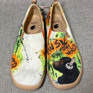 UIN Men's Walking Travel Shoes Slip On Loafers (MUSIC IS MY WORLD)